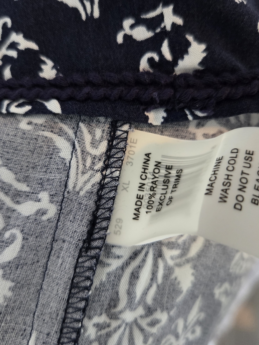 Two By Vince Camuto Navy & White Sleeveless Printed Tunic Top- NWT Ret $79 - Picture 10 of 12